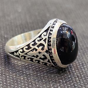 انگشتر نقره مردانه مدل عقیق خراسان کد 2802