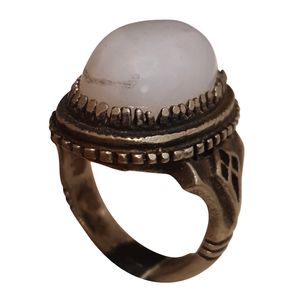 انگشتر نقره مردانه مدل عقیق سلیمانی مون استون کد me2217195