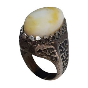 انگشتر نقره مردانه مدل عقیق ژئودی aj214220