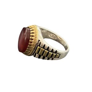 انگشتر نقره مردانه مدل نگین یمنی کد 109