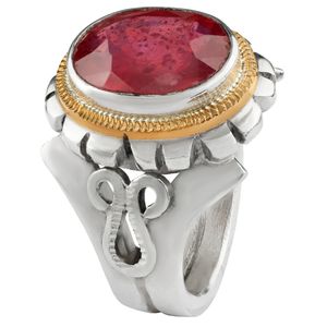 انگشتر نقره مردانه مدل یاقوت سرخ کد sgr 31