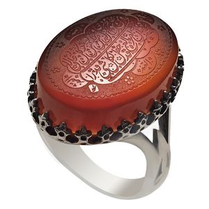 انگشتر نقره مردانه ملک زیور طرح و من یتق الله کد 382