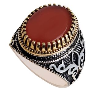 انگشتر نقره مردانه ملک زیور مدل عقیق ترک کد 503