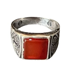 انگشتر نقره مردانه گیرا مدل عقیق یمن کد g283
