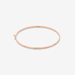 دستبند النگویی طلا کم اجرت 18 عیار زنانه ناریا مدل کارتیر پیج سوپرلایت کد rose  s2