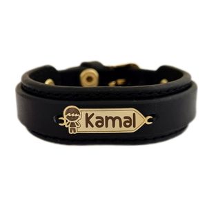 دستبند طلا 18 عیار بچگانه لیردا مدل اسم کمال kdk