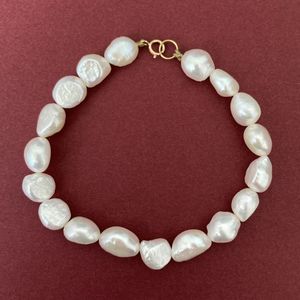 دستبند طلا 18 عیار زنانه الماسین آذر طرح مروارید باروک کد baroqsef20cm
