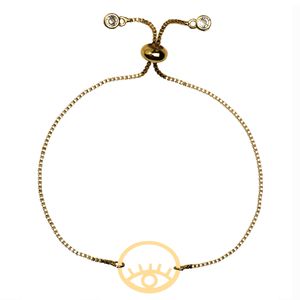 دستبند طلا 18 عیار زنانه کرابو طرح چشم مدل kr102174