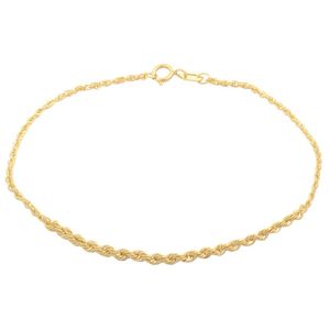 دستبند طلا کم اجرت 18 عیار زنانه گالری طلای پرنسس مدل طنابی