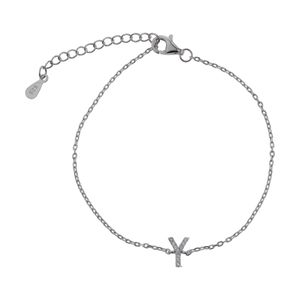 دستبند نقره آی جواهر طرح حرف y کد 77306d