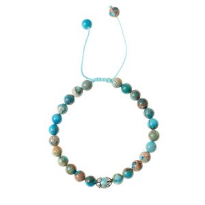 دستبند نقره زنانه دلنار گالری مدل فیروزه مصری و کاسبرگ