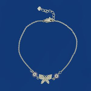 دستبند نقره زنانه مدل پروانه و چشم نظر کد hw8067
