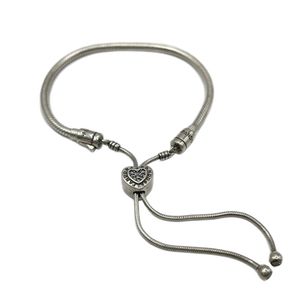 دستبند نقره زنانه پاندورا مدل heart slider bracelet 5921