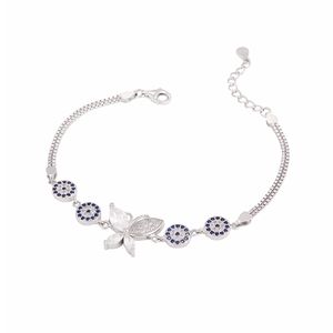 دستبند نقره طرح پروانه کد b1092