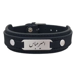 دستبند نقره مردانه ترمه ۱ مدل امیر عباس کد dcsf0138