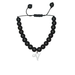 دستبند نقره هایکا  طرح حرف v مدل n.ha 804