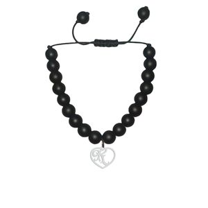 دستبند نقره هایکا طرح قلب و حرف k  مدل n.ha 767