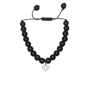 دستبند نقره هایکا طرح قلب و قفل  مدل n.ha 898