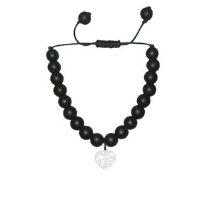 دستبند نقره هایکا طرح قلب و گل مدل n.ha 916