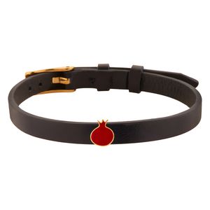 دستبند چرم و طلا 18 عیار زنانه کیا گالری مدل bm368