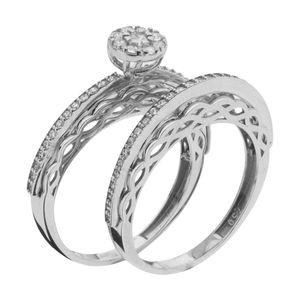 ست حلقه و پشت حلقه طلا 18 عیار زنانه مایا ماهک مدل mr0922