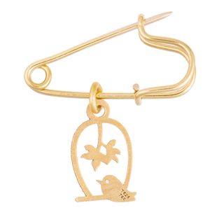 سنجاق سینه طلا 18 عیار رزا مدل pg13