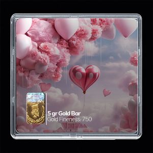 شمش طلا 18 عیار مدوپد مدل بادکنک قلبی کد sg10309
