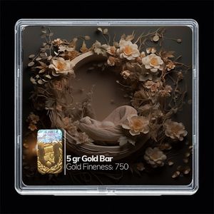 شمش طلا 18 عیار مدوپد مدل سبد و گل کد sg10300