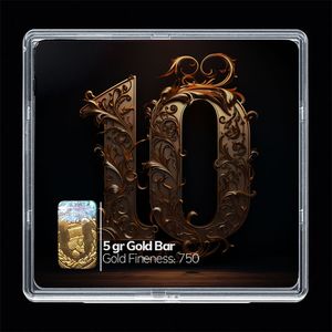شمش طلا 18 عیار مدوپد مدل عدد 10 کد sg10174