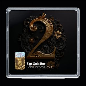 شمش طلا 18 عیار مدوپد مدل عدد 2  کد sg10157