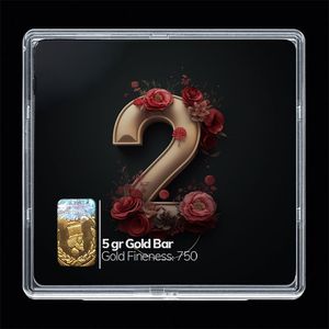شمش طلا 18 عیار مدوپد مدل عدد 2 کد sg10802