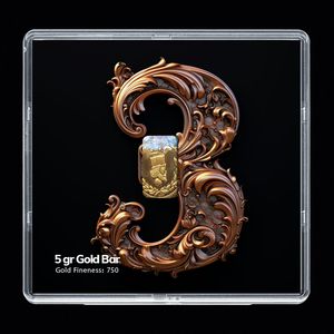 شمش طلا 18 عیار مدوپد مدل عدد 3 کد sg 10204