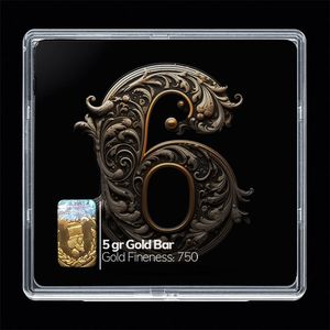 شمش طلا 18 عیار مدوپد مدل عدد 6 کد sg10161
