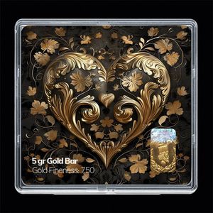شمش طلا 18 عیار مدوپد مدل قلب کد sg11764