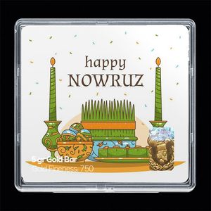 شمش طلا 18 عیار مدوپد مدل نوروز و سال نو کد sg11519