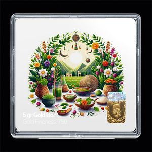 شمش طلا 18 عیار مدوپد مدل نوروز و سال نو کد sg11545