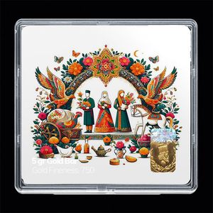 شمش طلا 18 عیار مدوپد مدل نوروز و سال نو کد sg11546