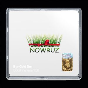 شمش طلا 18 عیار مدوپد مدل نوروز و سال نو کد sg11559