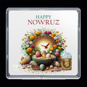 شمش طلا 18 عیار مدوپد مدل نوروز و سال نو کد sg11563