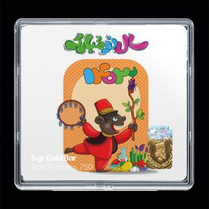شمش طلا 18 عیار مدوپد مدل نوروز و سال نو کد sg11579