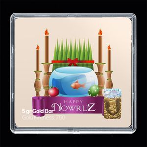 شمش طلا 18 عیار مدوپد مدل نوروز و سال نو کد sg11587