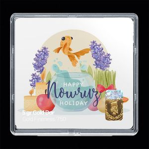 شمش طلا 18 عیار مدوپد مدل نوروز و سال نو کد sg11589