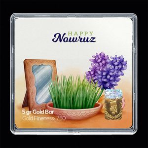 شمش طلا 18 عیار مدوپد مدل نوروز و سال نو کد sg11591