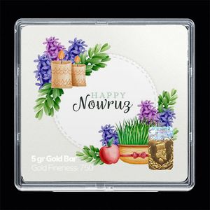 شمش طلا 18 عیار مدوپد مدل نوروز و سال نو کد sg11594