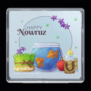 شمش طلا 18 عیار مدوپد مدل نوروز و سال نو کد sg11598