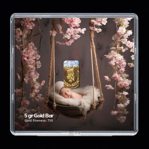شمش طلا 18 عیار مدوپد مدل نوزاد کد sg 10297