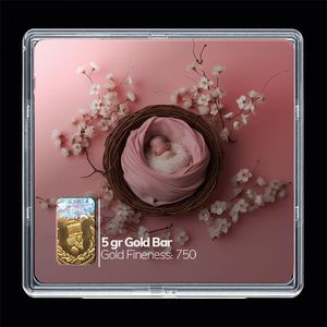 شمش طلا 18 عیار مدوپد مدل نوزاد کد sg10265