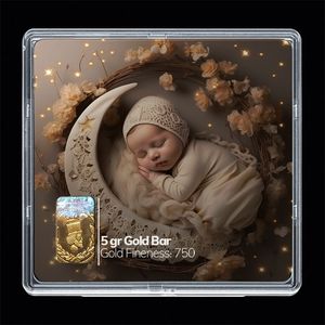 شمش طلا 18 عیار مدوپد مدل نوزاد کد sg10278