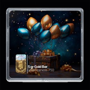 شمش طلا 18 عیار مدوپد مدل کادو بادکنکی کد sg10752