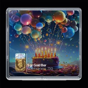 شمش طلا 18 عیار مدوپد مدل کیک تولد کد sg10828